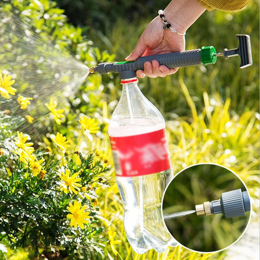 High Pressure Air Pump Manual Sprayer Adjustable Drink Bottle Spray Head Nozzle Garden Watering Tool Sprayer Agriculture Tools Leedoar