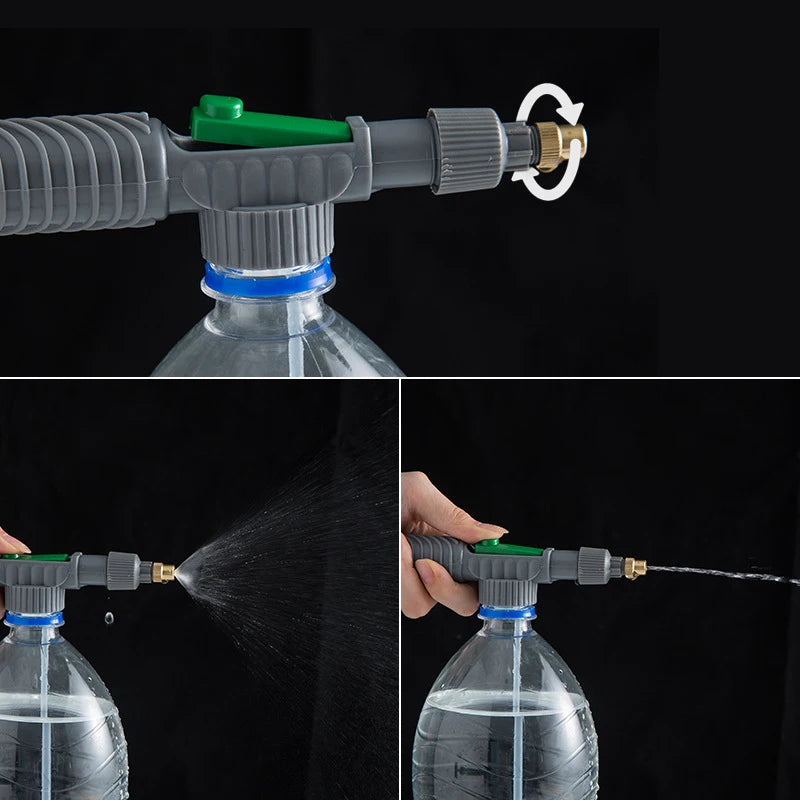 High Pressure Air Pump Manual Sprayer Adjustable Drink Bottle Spray Head Nozzle Garden Watering Tool Sprayer Agriculture Tools Leedoar