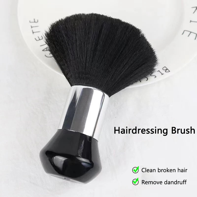 High Quality Black Cosmetic Hairdressing Sweeping Neck Hair Cleaning Duster Hair Cutting Brush For Barbershop Hair Cut Brush Leedoar