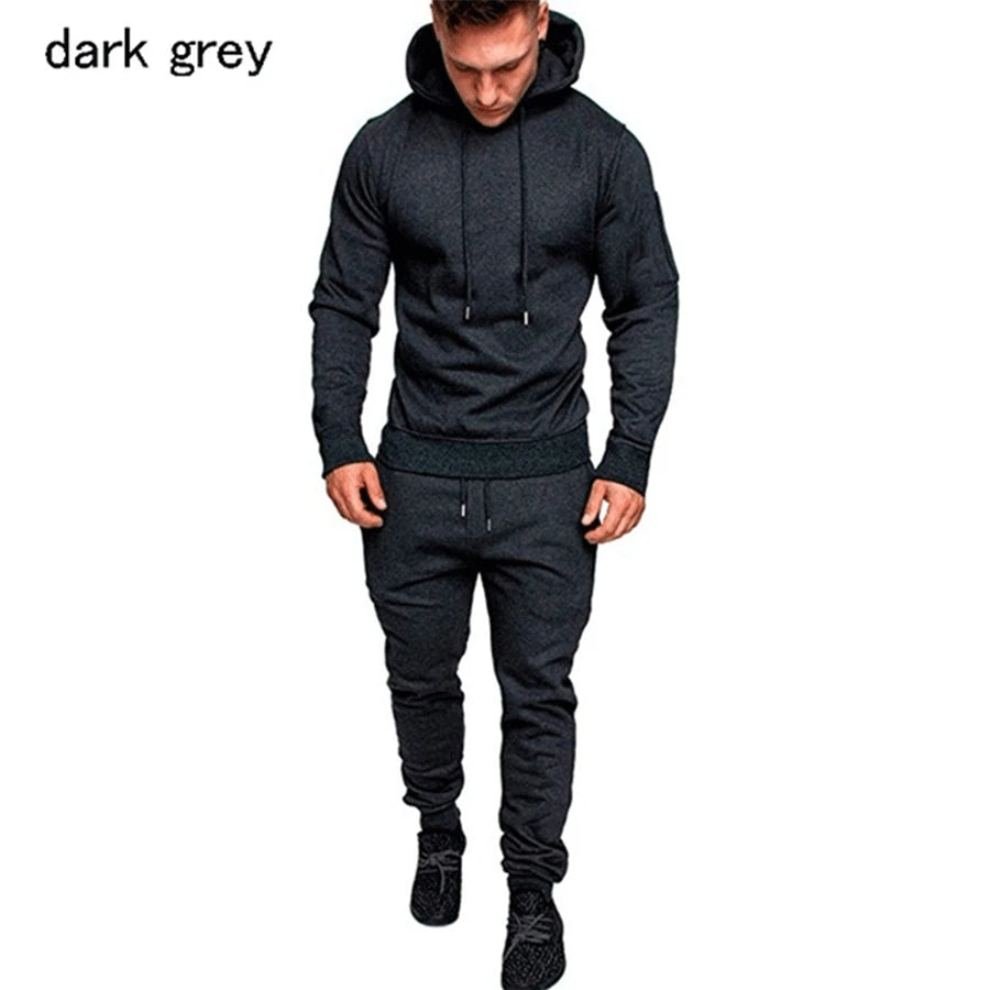 High Quality Camouflage Tracksuit for Men Fashion Brand Sports Wear Autumn Warm Outfit Sets S-4XL Plus Size Hoodie Suit Leedoar