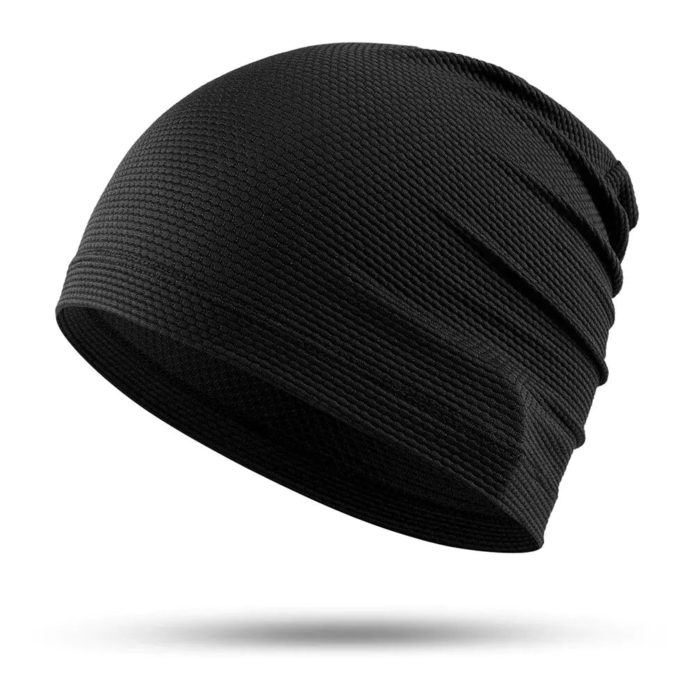 Pañuelo para la cabeza gris oscuro de alta calidad para ciclismo, deportes, gorra fría para correr, absorbente y transpirable, gorra de ciclismo apilada fina para verano 