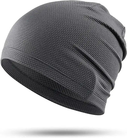 Pañuelo para la cabeza gris oscuro de alta calidad para ciclismo, deportes, gorra fría para correr, absorbente y transpirable, gorra de ciclismo apilada fina para verano 