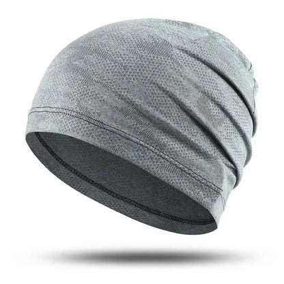 Pañuelo para la cabeza gris oscuro de alta calidad para ciclismo, deportes, gorra fría para correr, absorbente y transpirable, gorra de ciclismo apilada fina para verano 