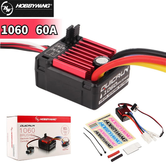 HobbyWing QuicRun 1060 ESC Brushed Electronic Speed Controller 60A ESC For 1:10 RC Car Waterproof For RC Car Leedoar