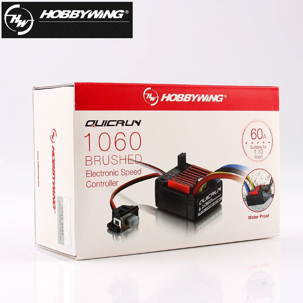 HobbyWing QuicRun 1060 ESC Brushed Electronic Speed Controller 60A ESC For 1:10 RC Car Waterproof For RC Car Leedoar