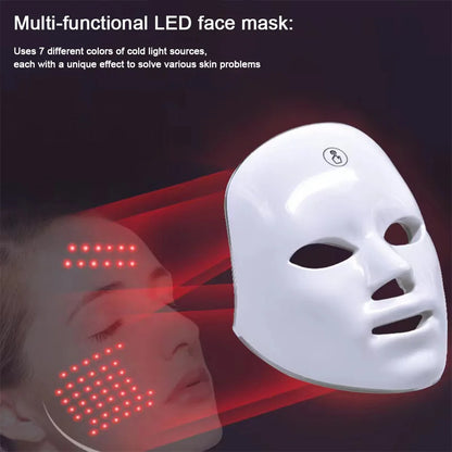 Home Face Beauty Instrument Remove Fine Lines Photon Therapy Beauty Mask Shrinking Pores Tighten Skin Face Lifting Beauty Device Leedoar