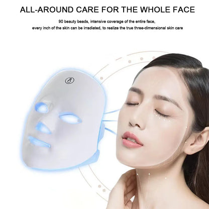 Home Face Beauty Instrument Remove Fine Lines Photon Therapy Beauty Mask Shrinking Pores Tighten Skin Face Lifting Beauty Device Leedoar