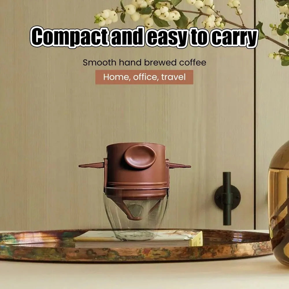 Home Little Angel Portable Coffee Filter Cup Foldable Hand Flushable Double 304 Stainless Steel Coffee Filter Leedoar