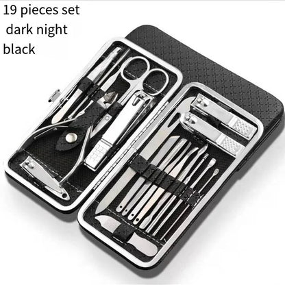 Home Nail Clipper Set Of 18 Pieces Large Size Dead Skin Pliers Diagonal To Remove Dead Skin Small Eyebrow Clipper Leather Sleeve Leedoar