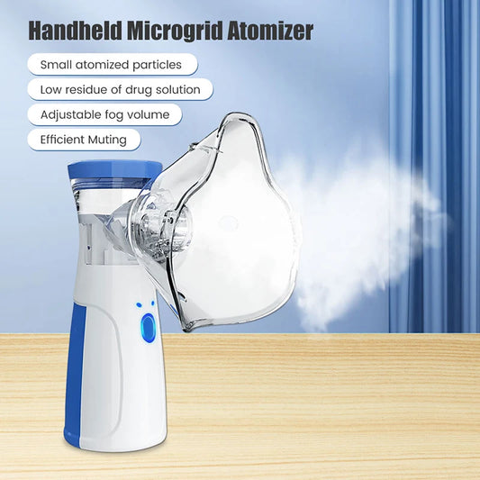 Nebulizador de inhalación portátil caliente, mini atomizador de malla de mano, inhalador silencioso, nebulizador de autolimpieza USB, automático para adultos, envío directo 