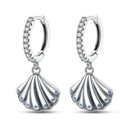 Hot Sale Fashion 925 Silver Color Earrings Blue Zircon Stars Moon Irregularity Earrings For Woman Fine Birthday Jewelry Gifts Leedoar