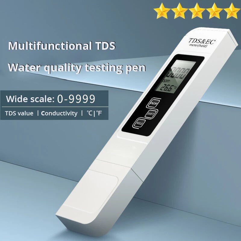 [Hot Sales] 1Pc White Handheld Digital Water Tester High Precision Household Pure Water Multi-Function Large Screen Leedoar