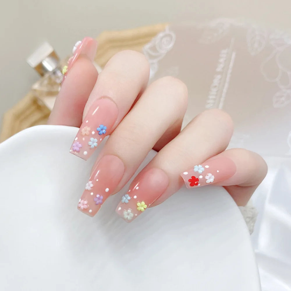 Hot Selling 6 Grids Macaron 3D Resin Five-petal Flowers Nail Art Deaoration Mixed Small Nail Ball/Crystal/Flamer Accessories Leedoar