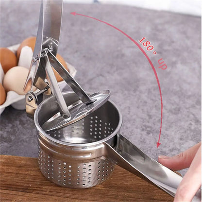 【Hot sales】 Stainless Stee Vegetable Extruder, Upgraded Silicone Handle Metal Vegetable Water Extruder, Suitable for Vegetable Leedoar