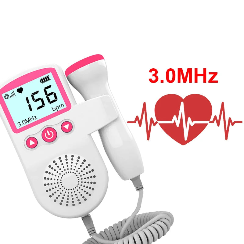 Household Doppler Fetal Heart Rate Monitor for Baby Pregnancy Heartbeat Detector LCDdisplay Pulse Meter No Radiation Stethoscope Leedoar