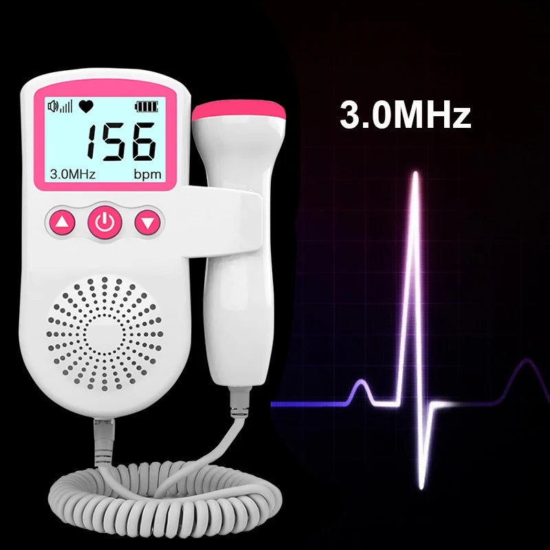 Household Doppler Fetal Heart Rate Monitor for Baby Pregnancy Heartbeat Detector LCDdisplay Pulse Meter No Radiation Stethoscope Leedoar