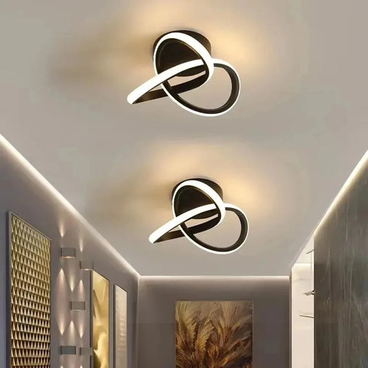 Lustre LED doméstico Lâmpada de três cores Estilo moderno Lâmpada de teto Quarto Luz Superfície Instalação AC 85V-265V Sala de jantar 