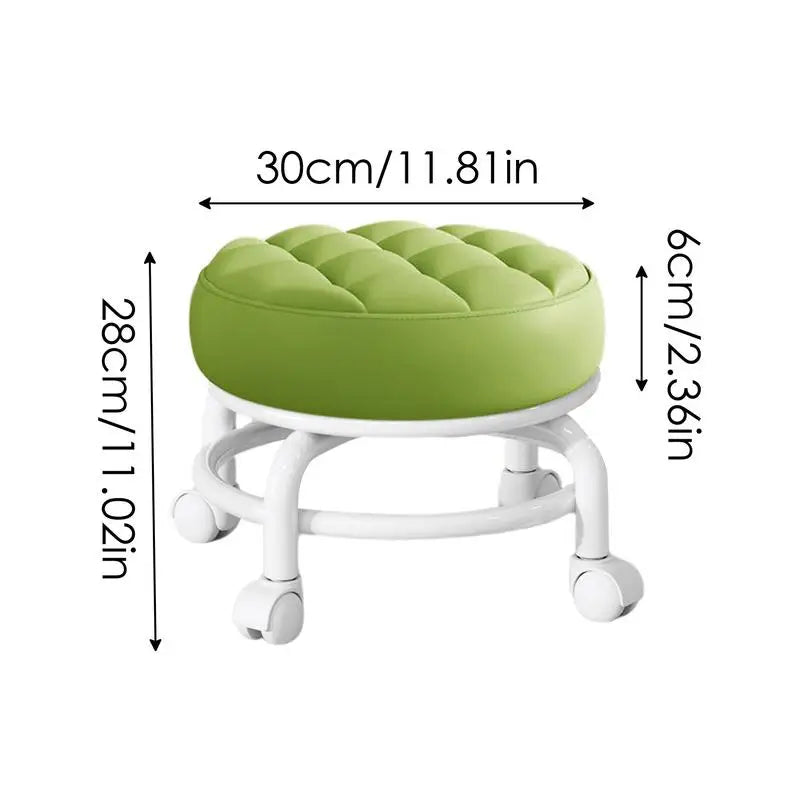 Household Universal Wheel Small Stool 360 Degree Rotating Children Pulley Low Stool Walking Round Chair supplies For Rental Room Leedoar