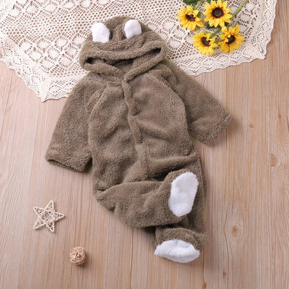 Humor Bear Autumn Cartoon Style Winter Long Sleeve Baby Boys Girls Rompers Toddler Kids Playsuit Jumpsuits Baby Clothes Leedoar