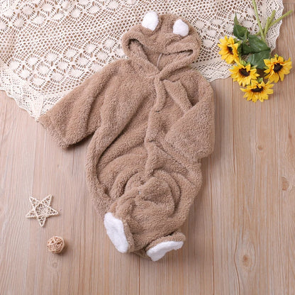 Humor Bear Autumn Cartoon Style Winter Long Sleeve Baby Boys Girls Rompers Toddler Kids Playsuit Jumpsuits Baby Clothes Leedoar