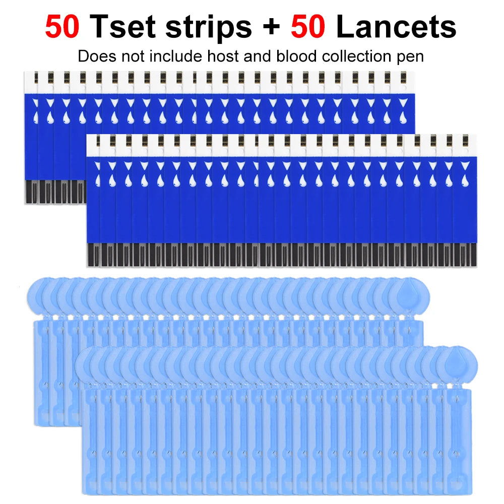 Medidor de glucosa en sangre INSMART, kit de prueba de diabetes, máquina de lancetas para diabetes, glucómetro, 10 tiras de prueba, medidor de azúcar en sangre 