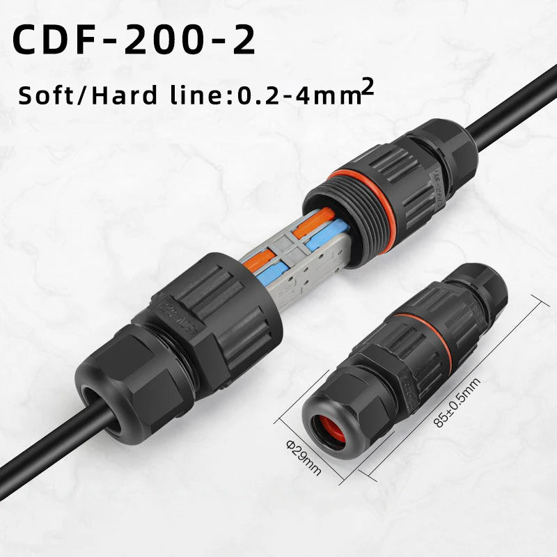 Conector de conexión rápida con cable de unión a prueba de agua IP68, conector impermeable de 2/3 pines sin soldadura, terminal de cableado de lámpara LED para exteriores a prueba de lluvia 