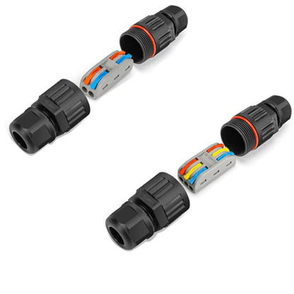 Conector de conexión rápida con cable de unión a prueba de agua IP68, conector impermeable de 2/3 pines sin soldadura, terminal de cableado de lámpara LED para exteriores a prueba de lluvia 