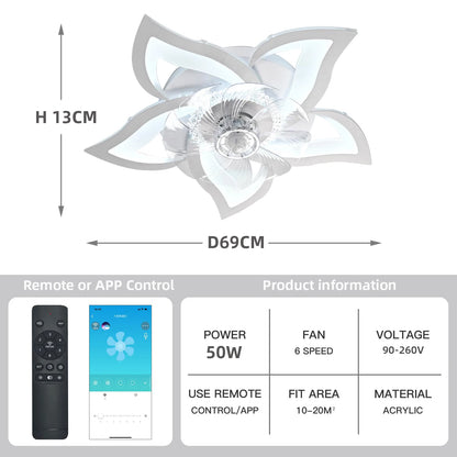 Ventiladores de techo IRALAN con luces, interruptor inteligente, lámpara de ventilador de techo LED moderna, minimalista para sala de estar, dormitorio, decoración del hogar, lámpara de ventilador 