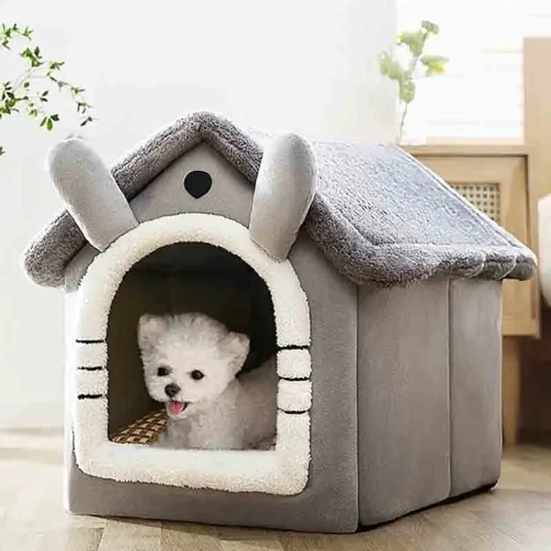 Indoor Warm Dog House Soft Pet Bed Tent House Dog Kennel Cat Bed with Removable Cushion Suitable for Small Medium Large Pets Leedoar