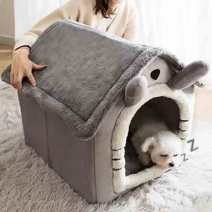 Indoor Warm Dog House Soft Pet Bed Tent House Dog Kennel Cat Bed with Removable Cushion Suitable for Small Medium Large Pets Leedoar