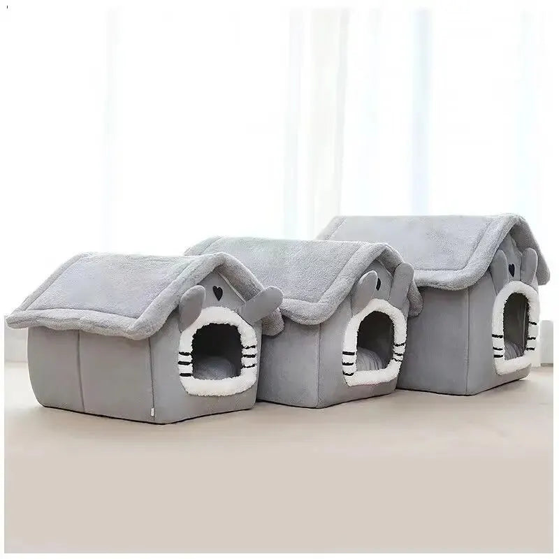 Indoor Warm Dog House Soft Pet Bed Tent House Dog Kennel Cat Bed with Removable Cushion Suitable for Small Medium Large Pets Leedoar