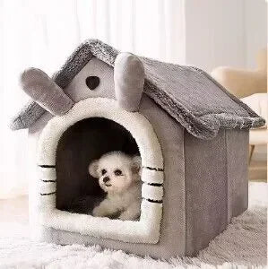 Indoor Warm Dog House Soft Pet Bed Tent House Dog Kennel Cat Bed with Removable Cushion Suitable for Small Medium Large Pets Leedoar