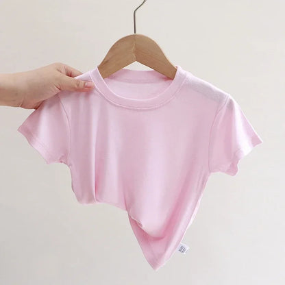 Infant Clothing Summer Baby Boys Cotton Printing Short Sleeve Kids Girls Breathable Casual T-shirts Fashion Girl Tops 1-3Y Leedoar