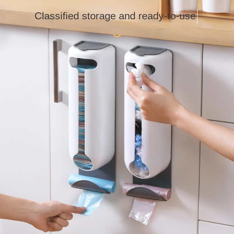 Innovative Wall Mounted Plastic Bag Dispenser Organizer for Kitchen and Home - Easy Access, Neat Organization and Space-saving Leedoar