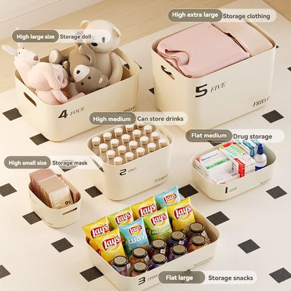 Ins Style Storage Box with Lid Dustproof Cosmetics Clothing Grocery Storage Bedroom Dormitory Storage Box Toy Storage Leedoar