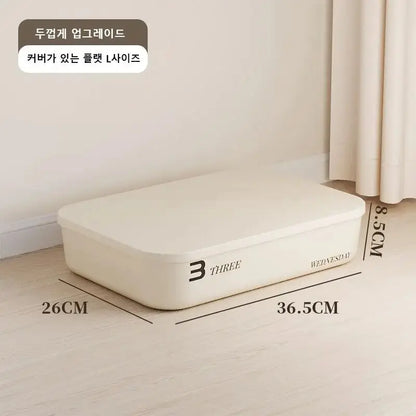 Ins Style Storage Box with Lid Dustproof Cosmetics Clothing Grocery Storage Bedroom Dormitory Storage Box Toy Storage Leedoar