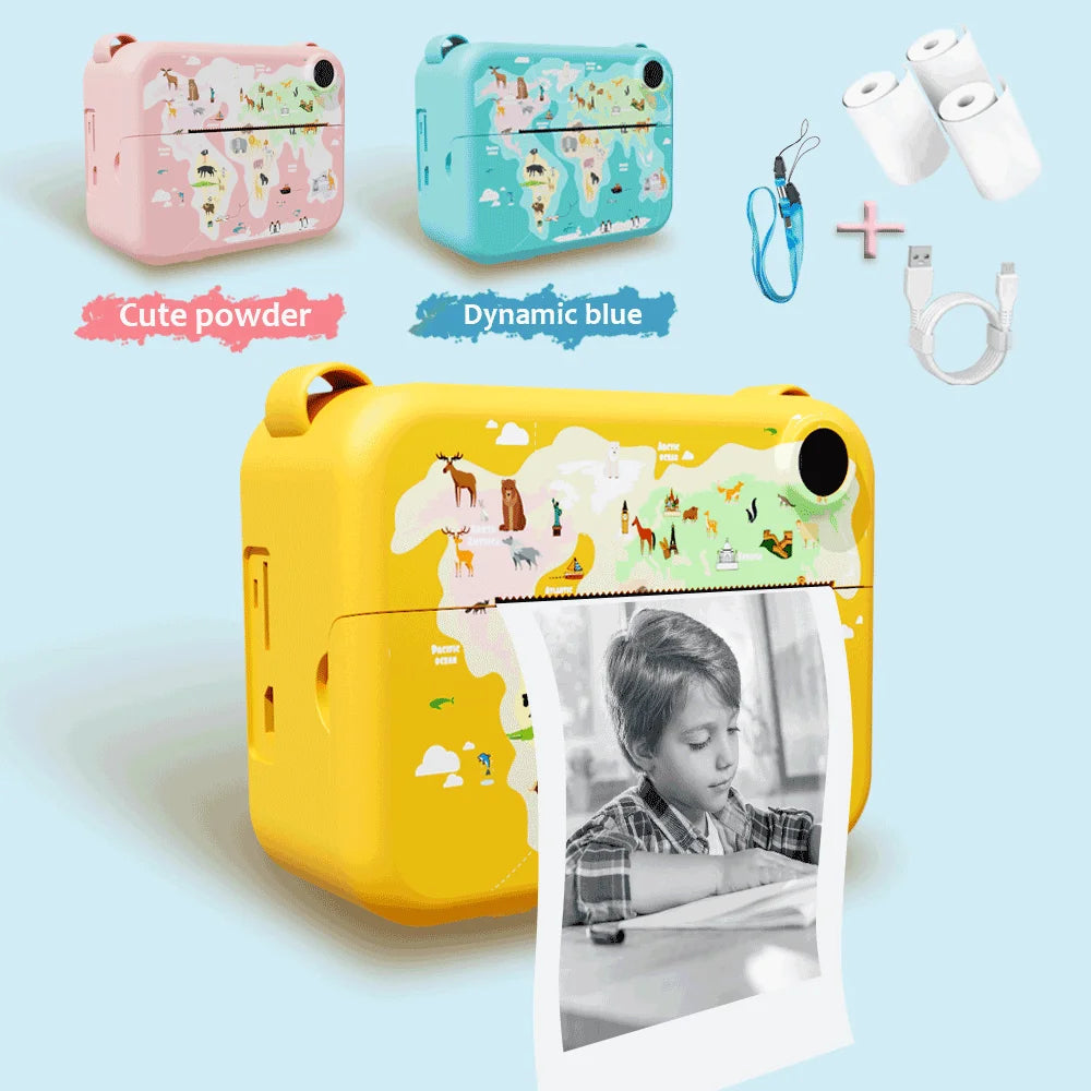 Instant Print Camera For Kids, Christmas Birthday Gifts HD Digital Video Cameras For Toddler, Portable Toy Leedoar