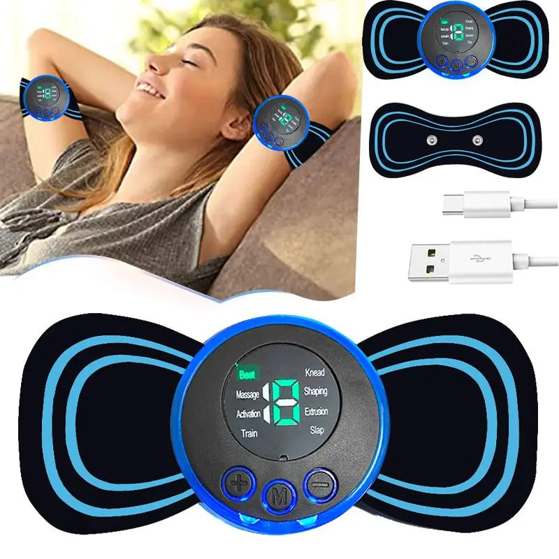 Intelligent Mini Electric Neck Massager Charging Portable Shoulder and Neck Neck Massage Patch with Multiple Adjustable Levels Leedoar