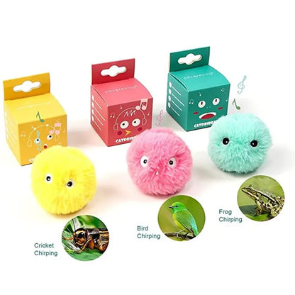 Interactive Ball Smart Cat Toys Plush Electric Catnip Training Toy Kitten Touch Sounding Pet Product Squeak Toy Ball Leedoar