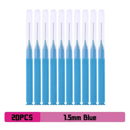 Caja de cepillos interdentales, 20 piezas, para limpiar espacios entre dientes, para ortodoncia recta 