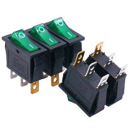 Interruptor de palanca de balancín para casa, interruptor de encendido y apagado LED iluminado, 8 piezas, CA 250V/15A, 125V/20A, SPST, 3 pines, 2 posiciones Leedoar