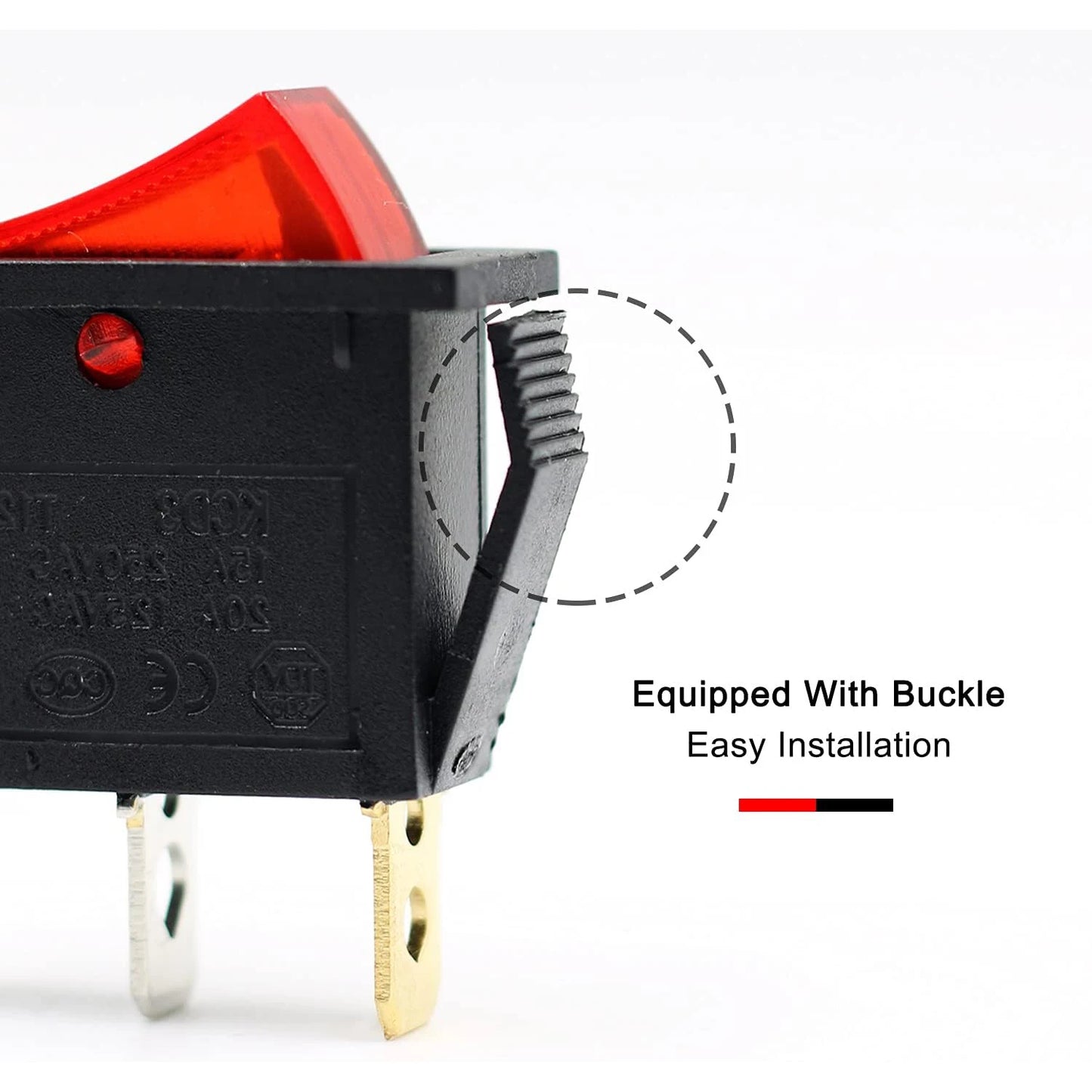 Interruptor de palanca de balancín para casa, interruptor de encendido y apagado LED iluminado, 8 piezas, CA 250V/15A, 125V/20A, SPST, 3 pines, 2 posiciones Leedoar