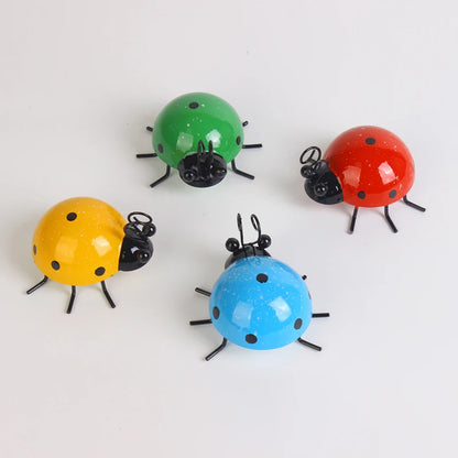 Iron Ladybird Crafts Ornament Home Decoration Wall Hanging Garden Decoration Home Decoration Small Ornament Leedoar