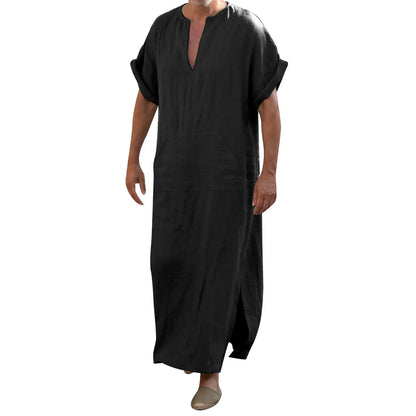 Islámico tradicional Jubba Thobe hombres Abaya túnicas musulmanas Dubai árabe Kaftan ropa Qamis Homme árabe turco vestido Hijab 