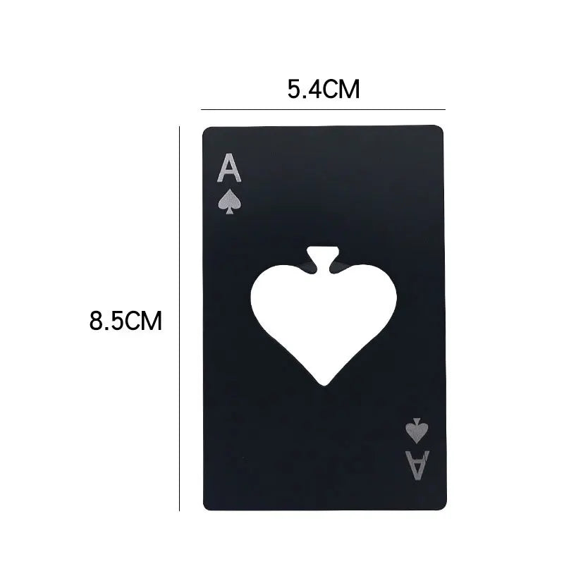 JJYY Black Poker Card Beer Bottle Opener Personalized Stainless Steel Credit Card Bottle Opener Card of Spades Bar Tool Leedoar