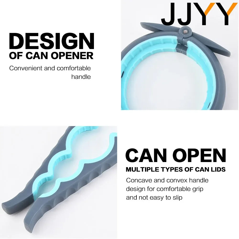 JJYY Can Opener Multifunctional Four In One Beverage Bottle Opener Cap Twister Four Position Can Opener Anti Slip Cap Twister Leedoar