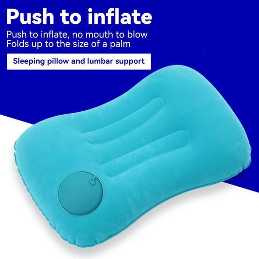 JJYY Travel Pillow Air Inflatable Airplane Car Pillows Pillow Folding Press Type Bed Pillows Neck Cushion Home Office Supplies Leedoar