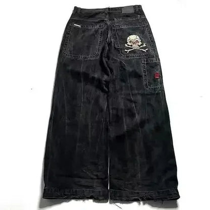 JNCO Jeans Novo Y2K Harajuku Hip Hop Carta Bordado Vintage Baggy Jeans Calças Jeans Homens Mulheres Góticas Cintura Alta Calças Largas 