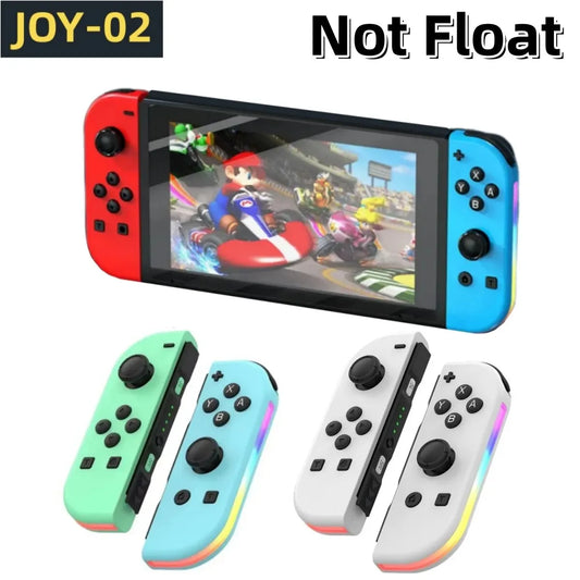 JOY 02 Wireless Gamepad RGB LED 5.2 BT Switch L/R Joypad para Nintendo Switch/Lite/Oled Cons Joystick com vibração dupla para PC 