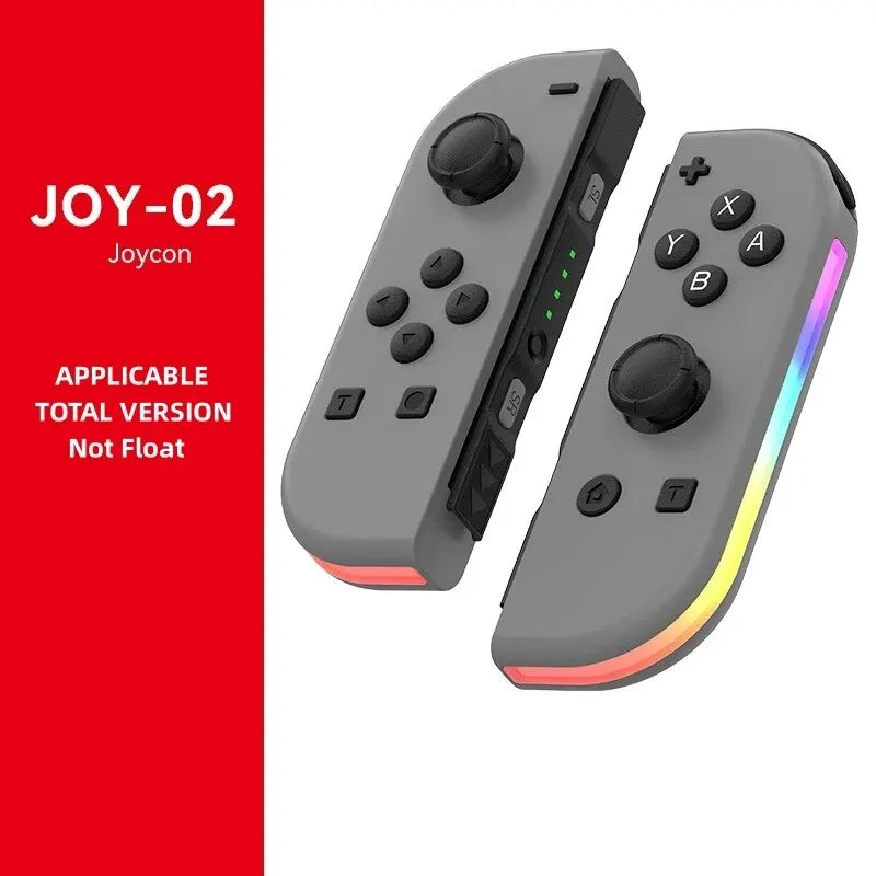 JOY 02 Wireless Gamepad RGB LED 5.2 BT Switch L/R Joypad for Nintendo Switch/Lite/Oled Cons Joystick with Dual Vibration For PC